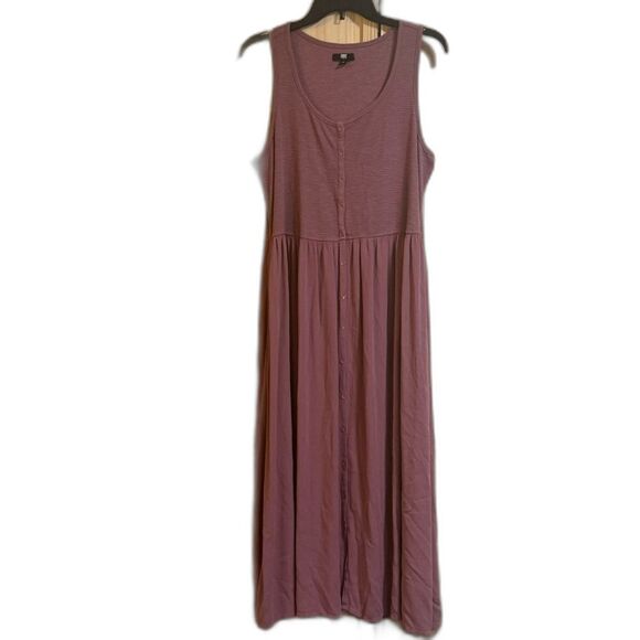 Frye Button Front Midi Dress Mauve Size XL - Picture 1 of 4